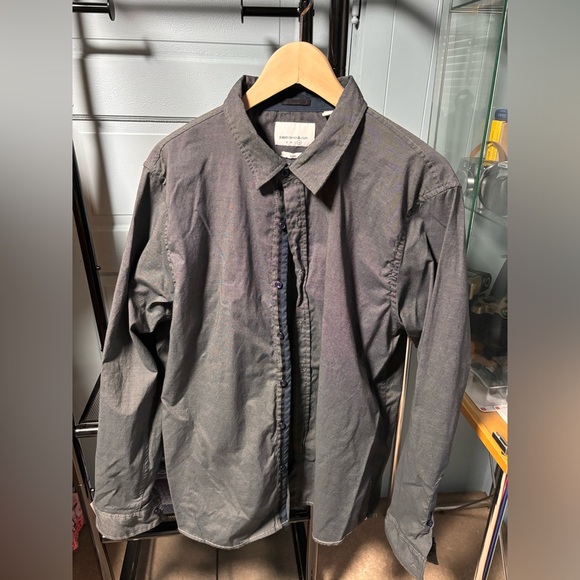 Paper Denim & Cloth Mens gray Long Sleeve Collared Button-Up - Picture 4 of 4